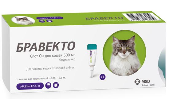 Бравекто Спот Он для кошек (>6,25-12,5 кг)